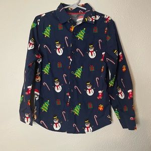 Boy's Christmas Button Down Shirt